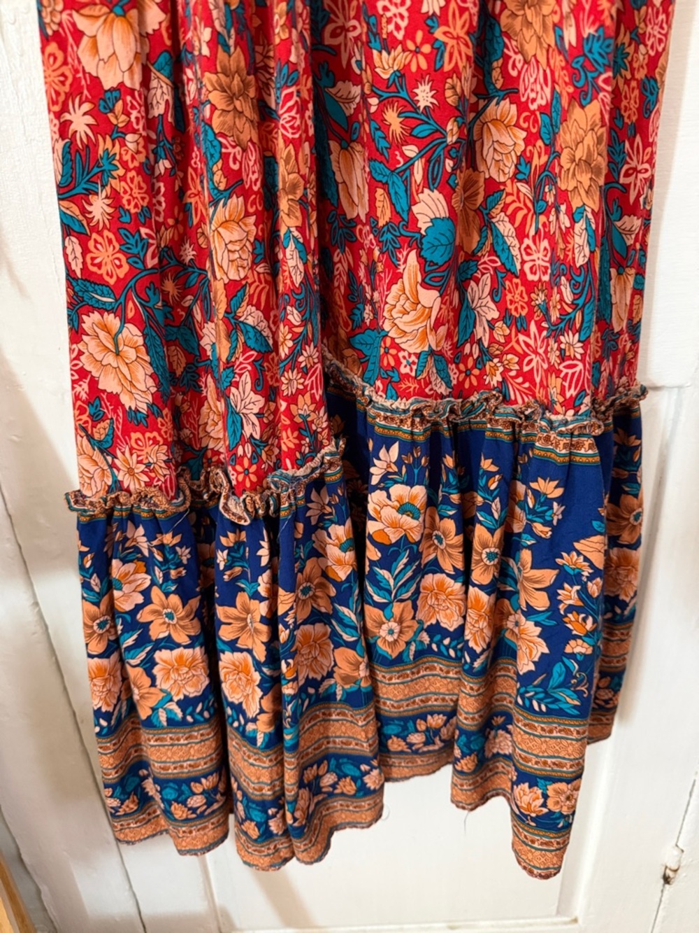 Baltic Born Red and Navy Floral V‑Neck Maxi Dress - Picture 4 of 4